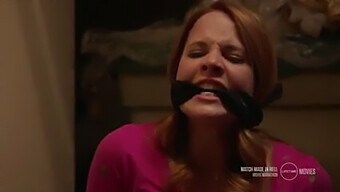 Katie Leclerc experiences a steamy cleave gag in A bridge's revenge